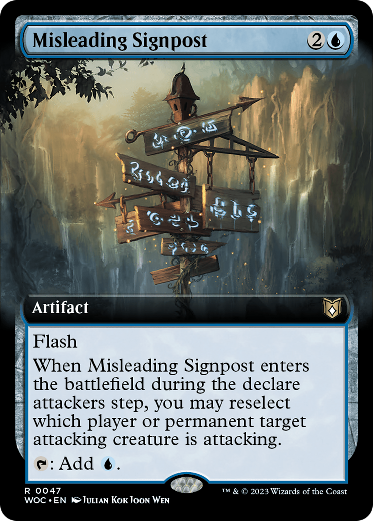 Misleading Signpost (Extended Art) [Wilds of Eldraine Commander] | Enigma On Main