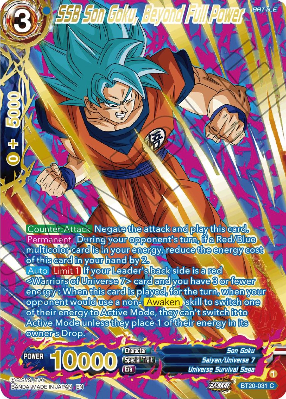 SSB Son Goku, Beyond Full Power (Gold-Stamped) (BT20-031) [Power Absorbed] | Enigma On Main