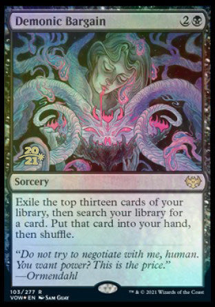Demonic Bargain [Innistrad: Crimson Vow Prerelease Promos] | Enigma On Main