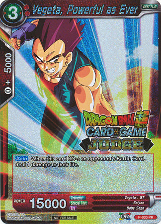 Vegeta, Powerful as Ever (P-030) [Judge Promotion Cards] | Enigma On Main