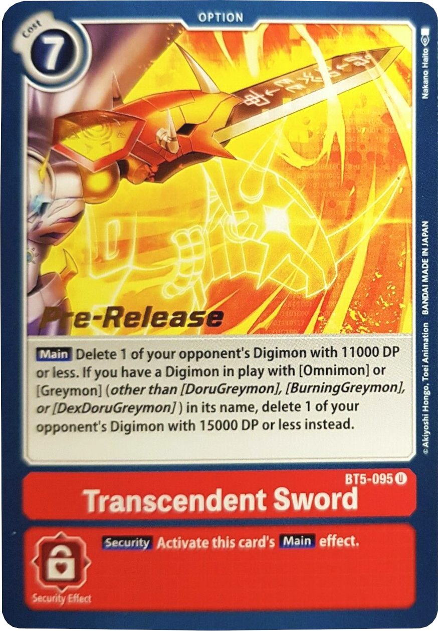 Transcendent Sword [BT5-095] [Battle of Omni Pre-Release Promos] | Enigma On Main