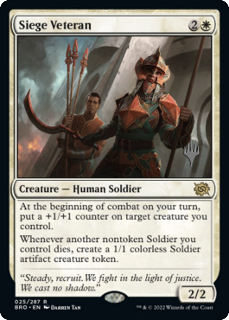 Siege Veteran (Promo Pack) [The Brothers' War Promos] | Enigma On Main