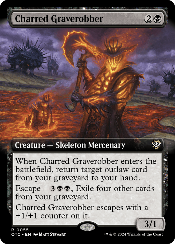 Charred Graverobber (Extended Art) [Outlaws of Thunder Junction Commander] | Enigma On Main