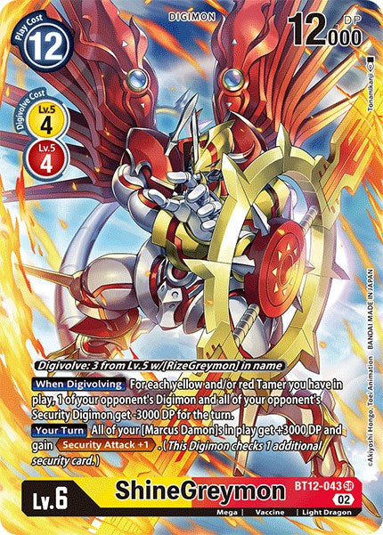 ShineGreymon [BT12-043] (Alternate Art) [Across Time] | Enigma On Main