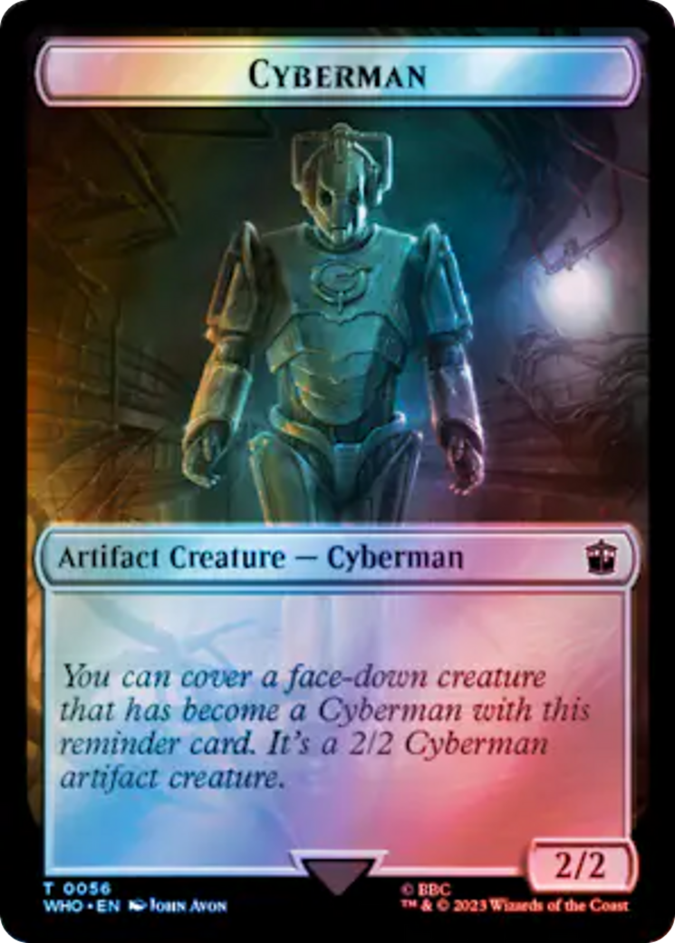 Soldier // Cyberman Double-Sided Token (Surge Foil) [Doctor Who Tokens] | Enigma On Main