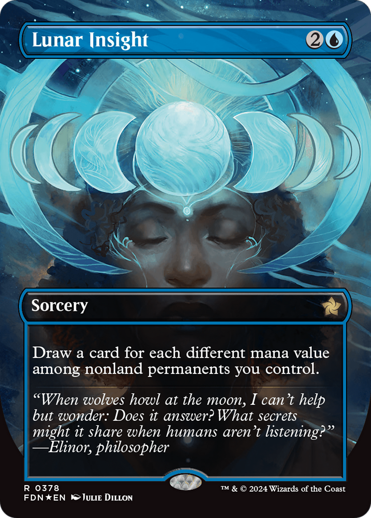 Lunar Insight (Borderless) (Mana Foil) [Foundations] | Enigma On Main