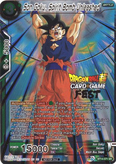 Son Goku, Spirit Bomb Unleashed (Card Game Fest 2022) (BT14-071) [Tournament Promotion Cards] | Enigma On Main