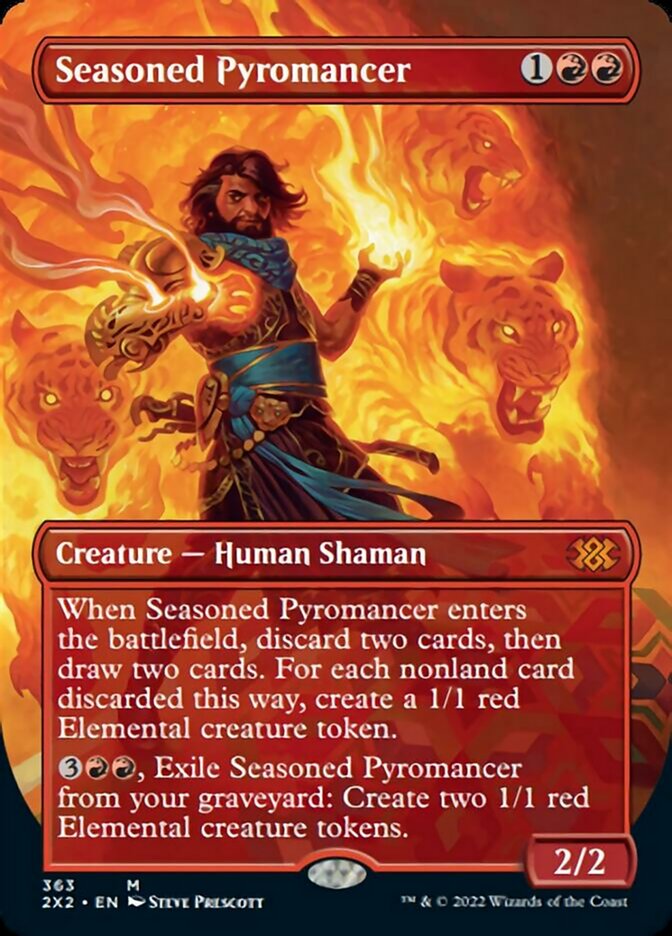 Seasoned Pyromancer (Borderless Alternate Art) [Double Masters 2022] | Enigma On Main