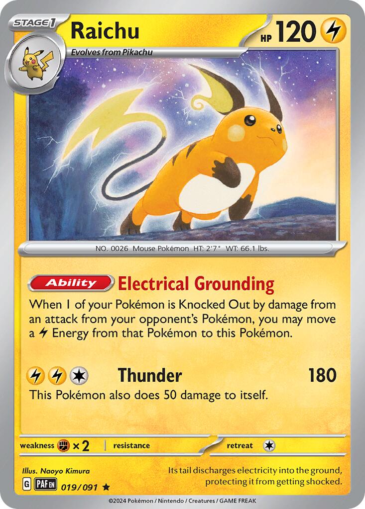 Raichu (019/091) (Theme Deck Exclusive) [Scarlet & Violet: Paldean Fates] | Enigma On Main