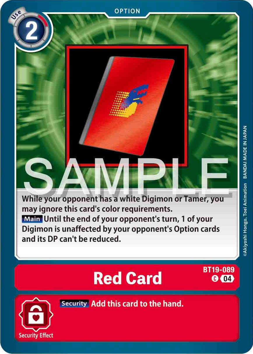 Red Card [BT19-089] [Release Special Booster Ver.2.0] | Enigma On Main