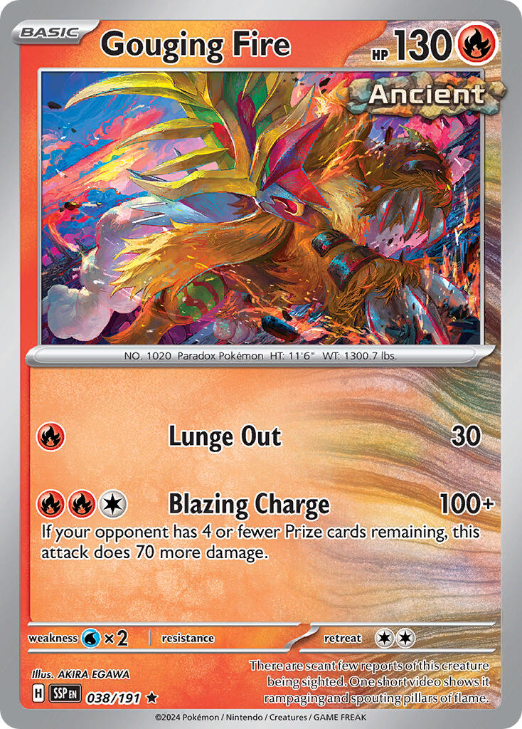 Gouging Fire (038/191) (Theme Deck Exclusive) [Scarlet & Violet: Surging Sparks] | Enigma On Main
