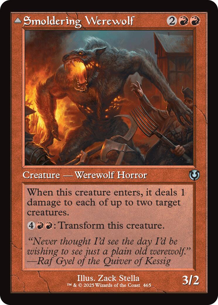 Smoldering Werewolf // Erupting Dreadwolf (Retro Frame) [Innistrad Remastered] | Enigma On Main