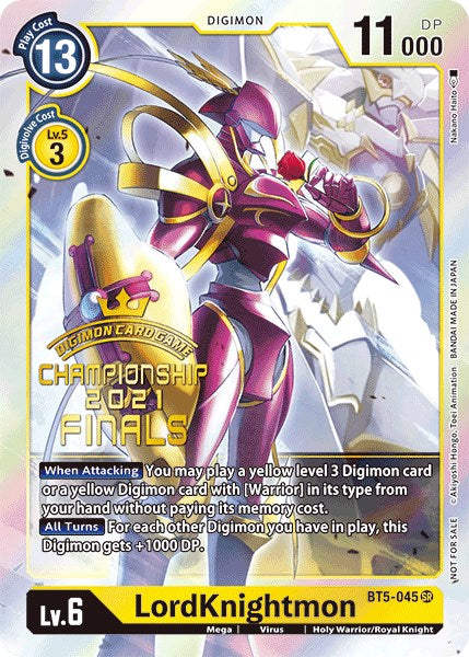 LordKnightmon [BT5-045] (2021 Championship Finals Event Pack Alt-Art Gold Stamp Set) [Battle of Omni Promos] | Enigma On Main