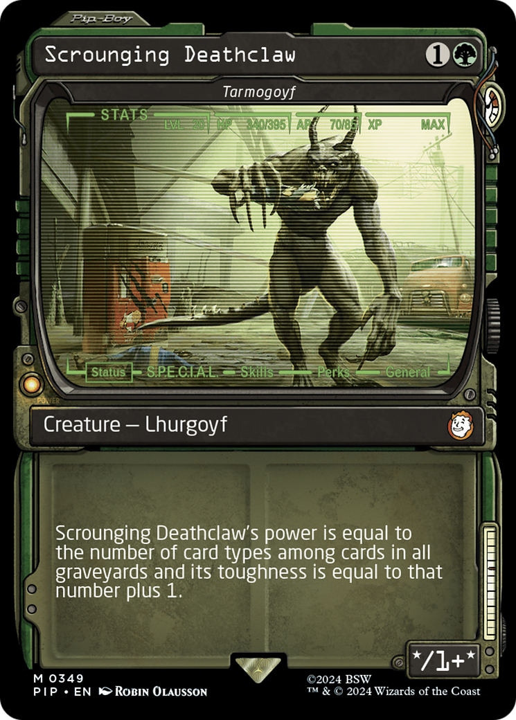 Scrounging Deathclaw - Tarmogoyf (Showcase) [Fallout] | Enigma On Main