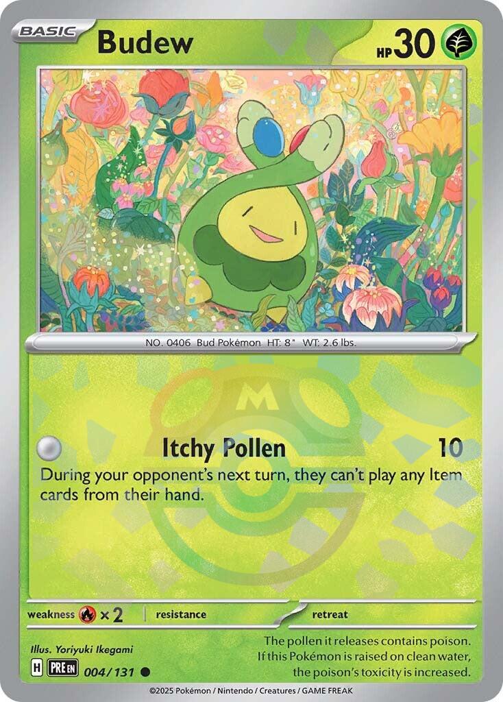 Budew (004/131) (Master Ball Pattern) [Scarlet & Violet: Prismatic Evolutions] | Enigma On Main