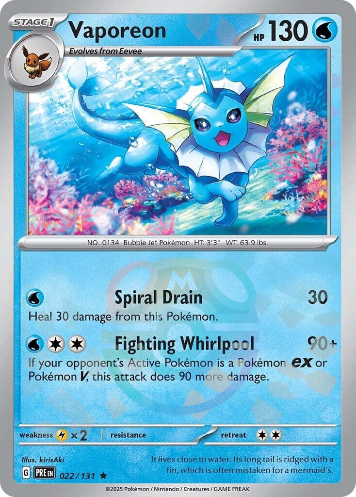 Vaporeon (022/131) (Master Ball Pattern) [Scarlet & Violet: Prismatic Evolutions] | Enigma On Main