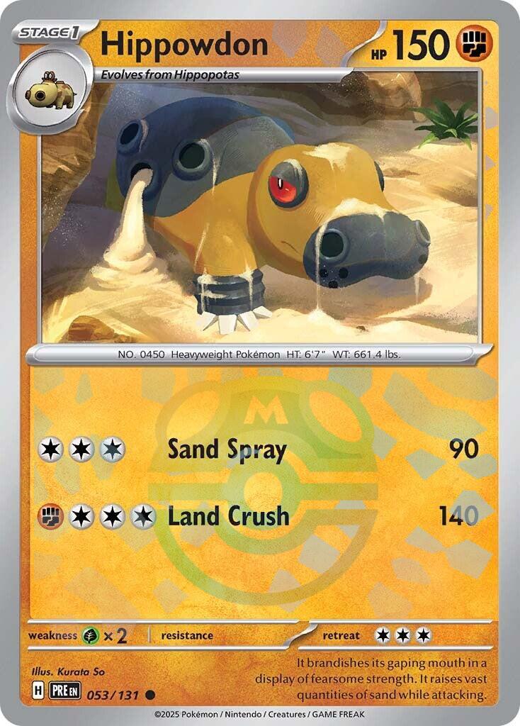Hippowdon (053/131) (Master Ball Pattern) [Scarlet & Violet: Prismatic Evolutions] | Enigma On Main