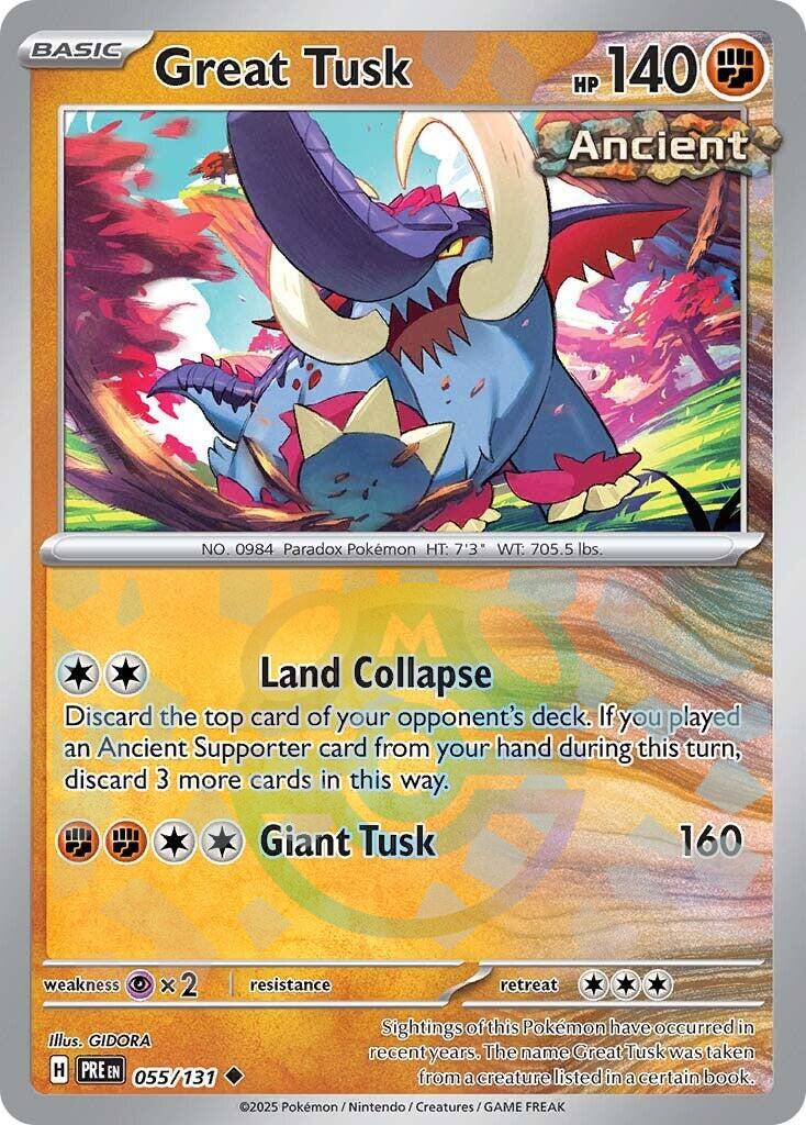 Great Tusk (055/131) (Master Ball Pattern) [Scarlet & Violet: Prismatic Evolutions] | Enigma On Main