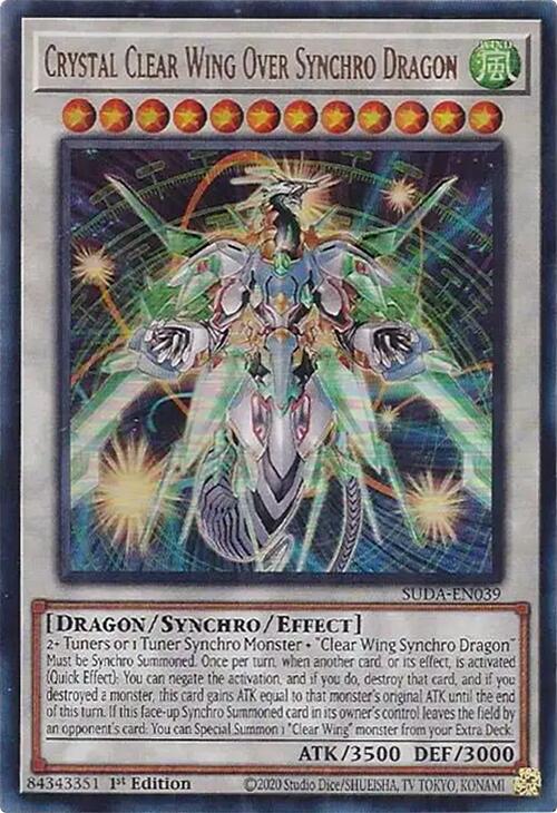 Crystal Clear Wing Over Synchro Dragon [SUDA-EN039] Ultra Rare | Enigma On Main