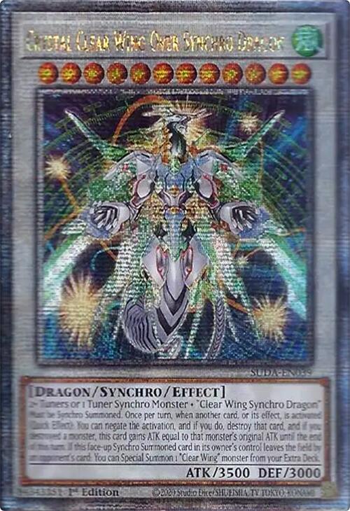 Crystal Clear Wing Over Synchro Dragon (Quarter Century Secret Rare) [SUDA-EN039] Quarter Century Secret Rare | Enigma On Main