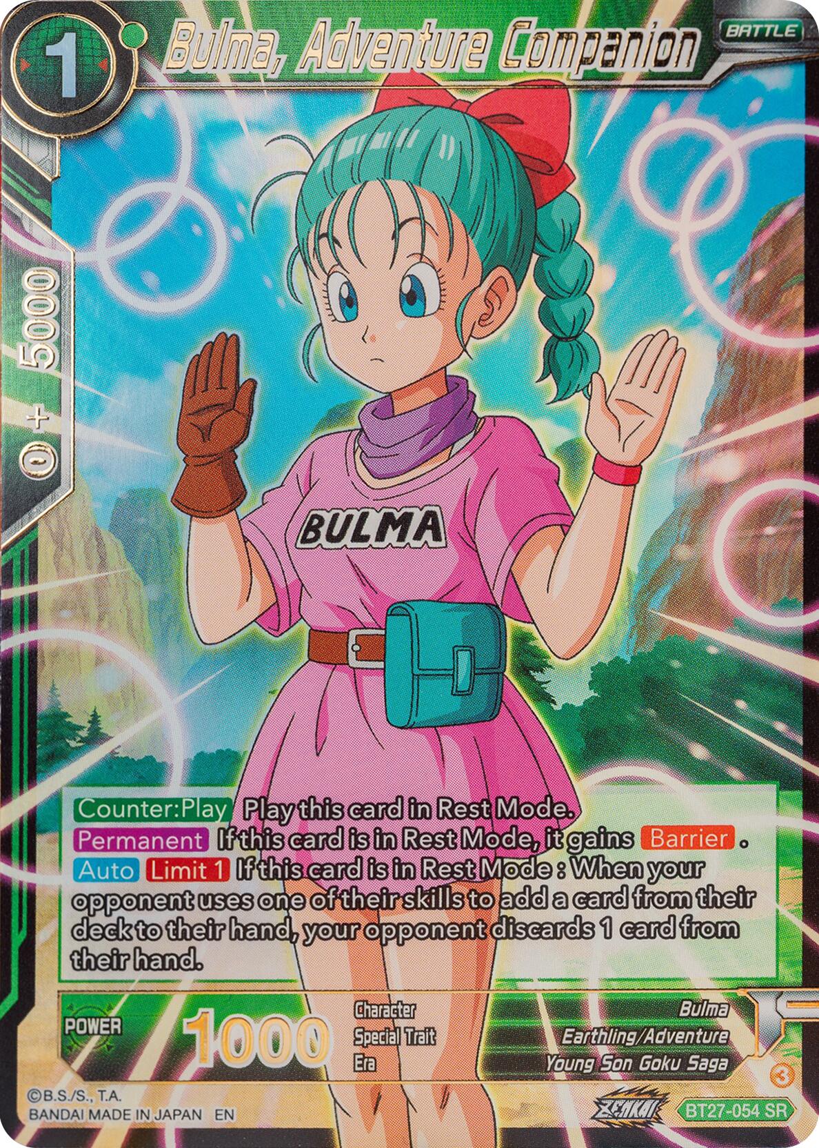 Bulma, Adventure Companion (BT27-054) [History of Z] | Enigma On Main