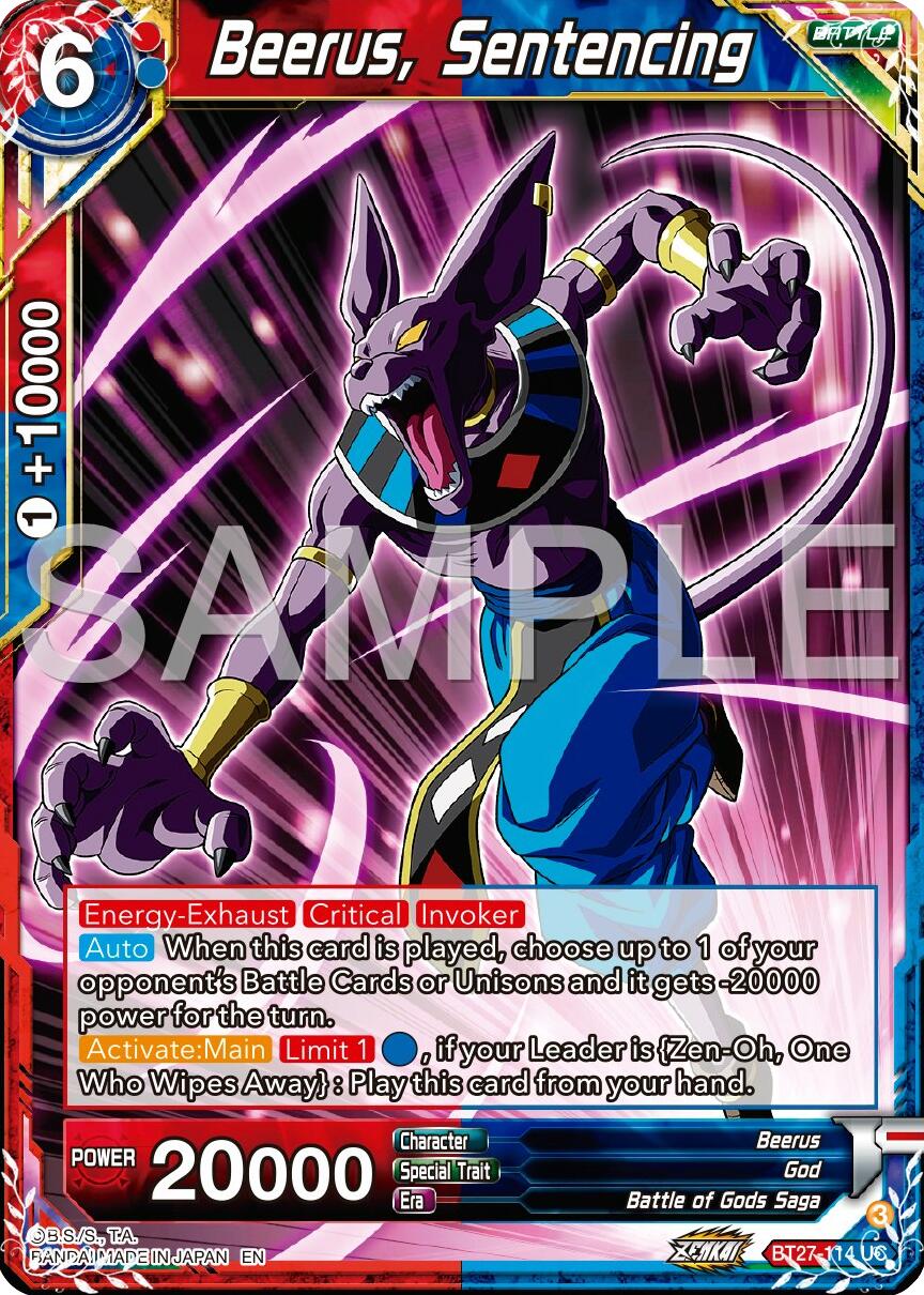 Beerus, Sentencing (BT27-114) [History of Z] | Enigma On Main