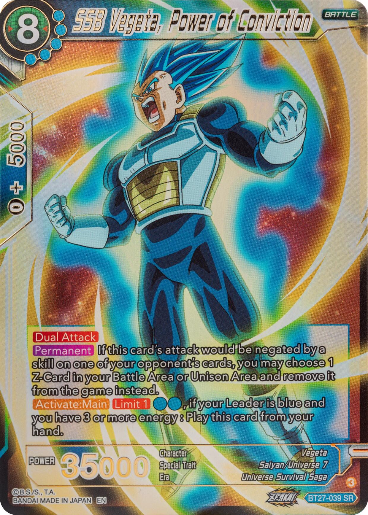 SSB Vegeta, Power of Conviction (BT27-039) [History of Z] | Enigma On Main