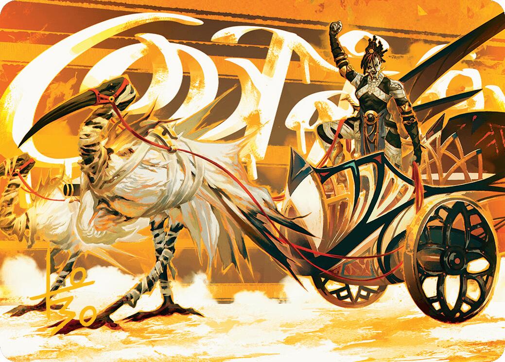 Skyseer's Chariot Art Card (Gold-Stamped Signature) [Aetherdrift Art Series] | Enigma On Main