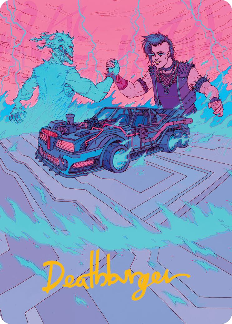 Demonic Junker Art Card (Gold-Stamped Signature) [Aetherdrift Art Series] | Enigma On Main