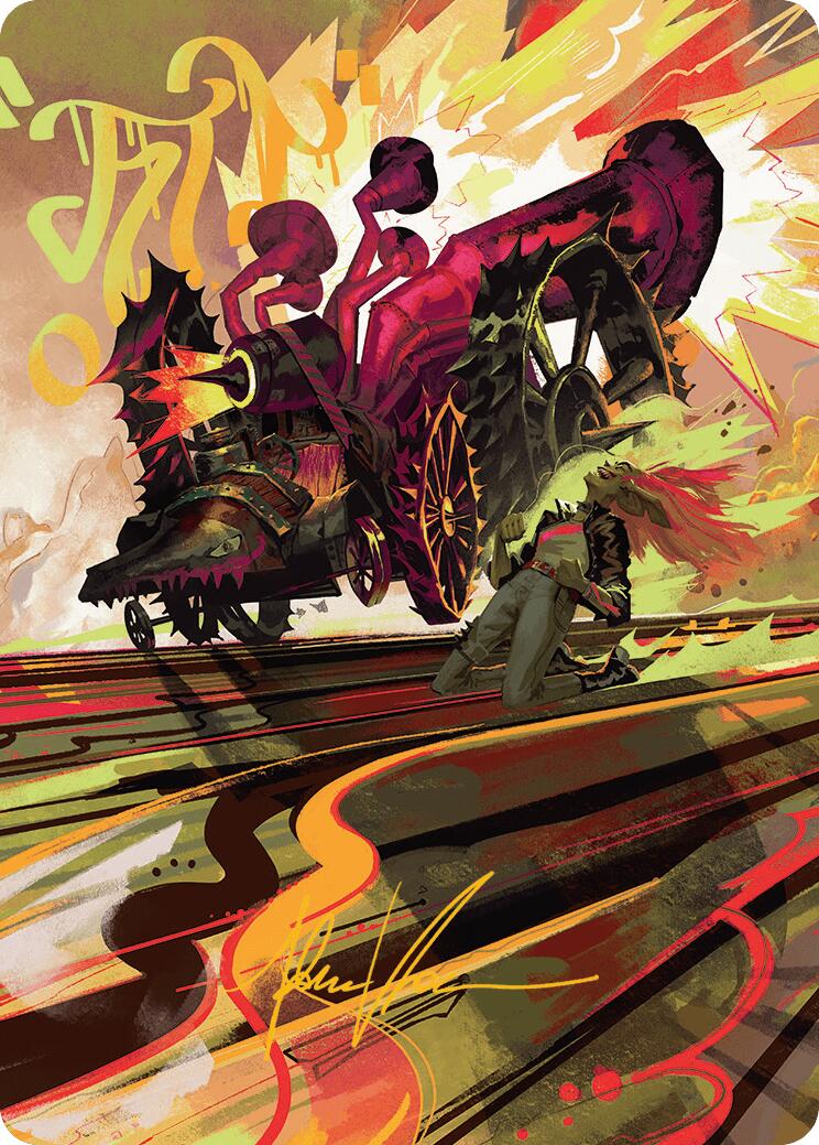 Rocketeer Boostbuggy Art Card (Gold-Stamped Signature) [Aetherdrift Art Series] | Enigma On Main