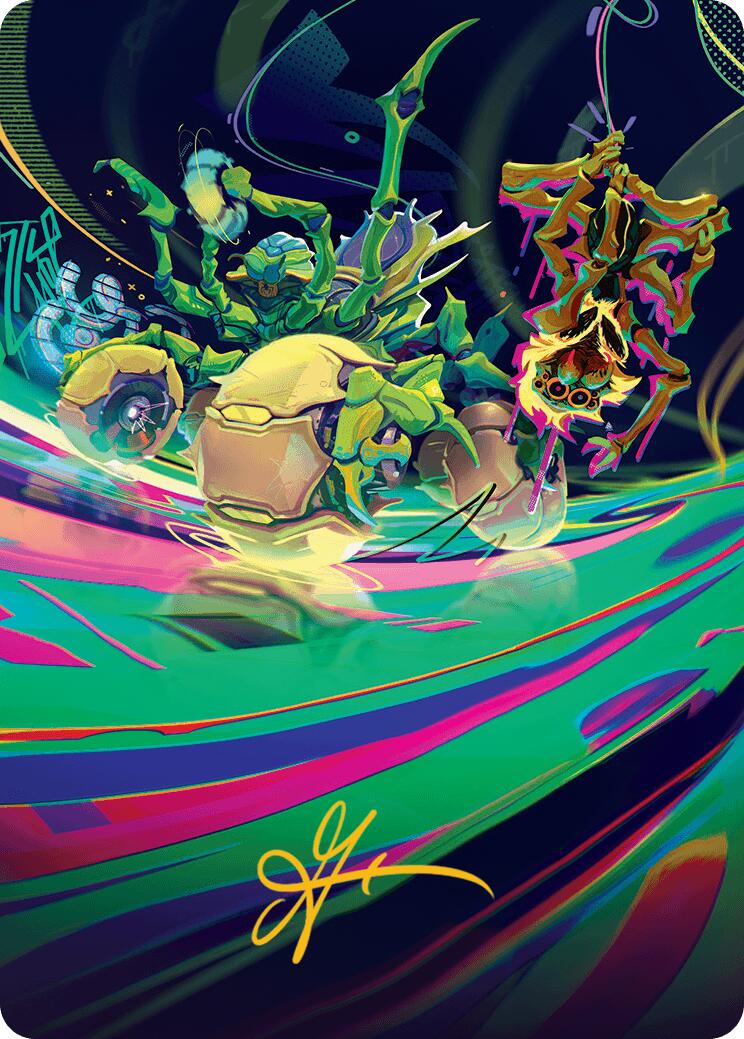 Thundering Broodwagon Art Card (Gold-Stamped Signature) [Aetherdrift Art Series] | Enigma On Main