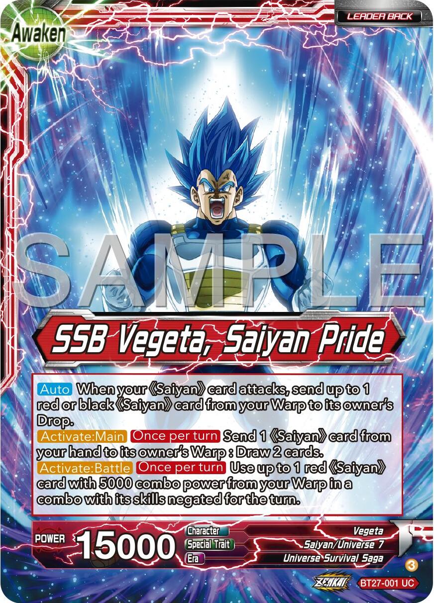 Vegeta // SSB Vegeta, Saiyan Pride (BT27-001) [History of Z] | Enigma On Main