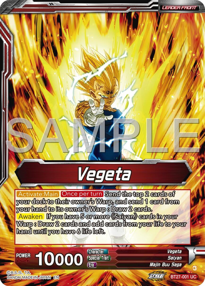 Vegeta // SSB Vegeta, Saiyan Pride (BT27-001) [History of Z] | Enigma On Main