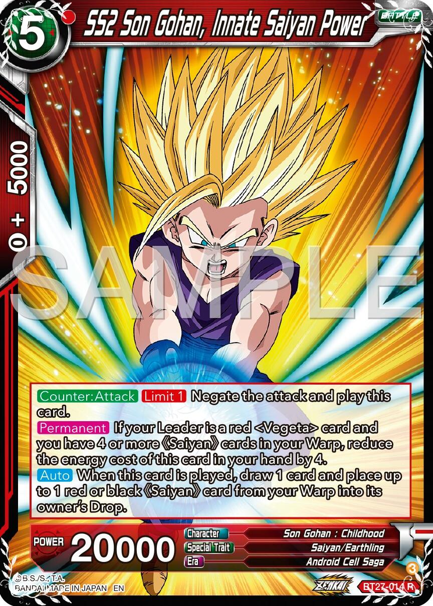 SS2 Son Gohan, Innate Saiyan Power (BT27-014) [History of Z] | Enigma On Main