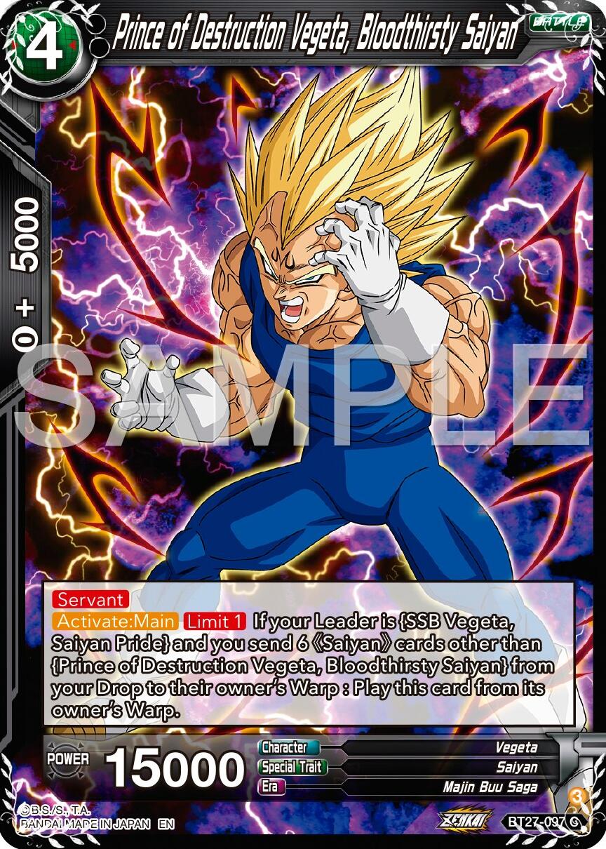 Prince of Destruction Vegeta, Bloodthirsty Saiyan (BT27-097) [History of Z] | Enigma On Main