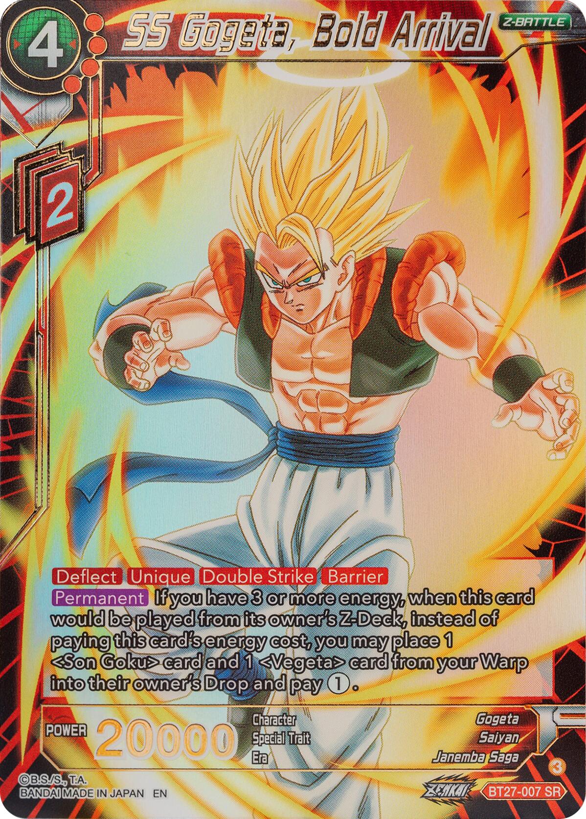 SS Gogeta, Bold Arrival (BT27-007) [History of Z] | Enigma On Main