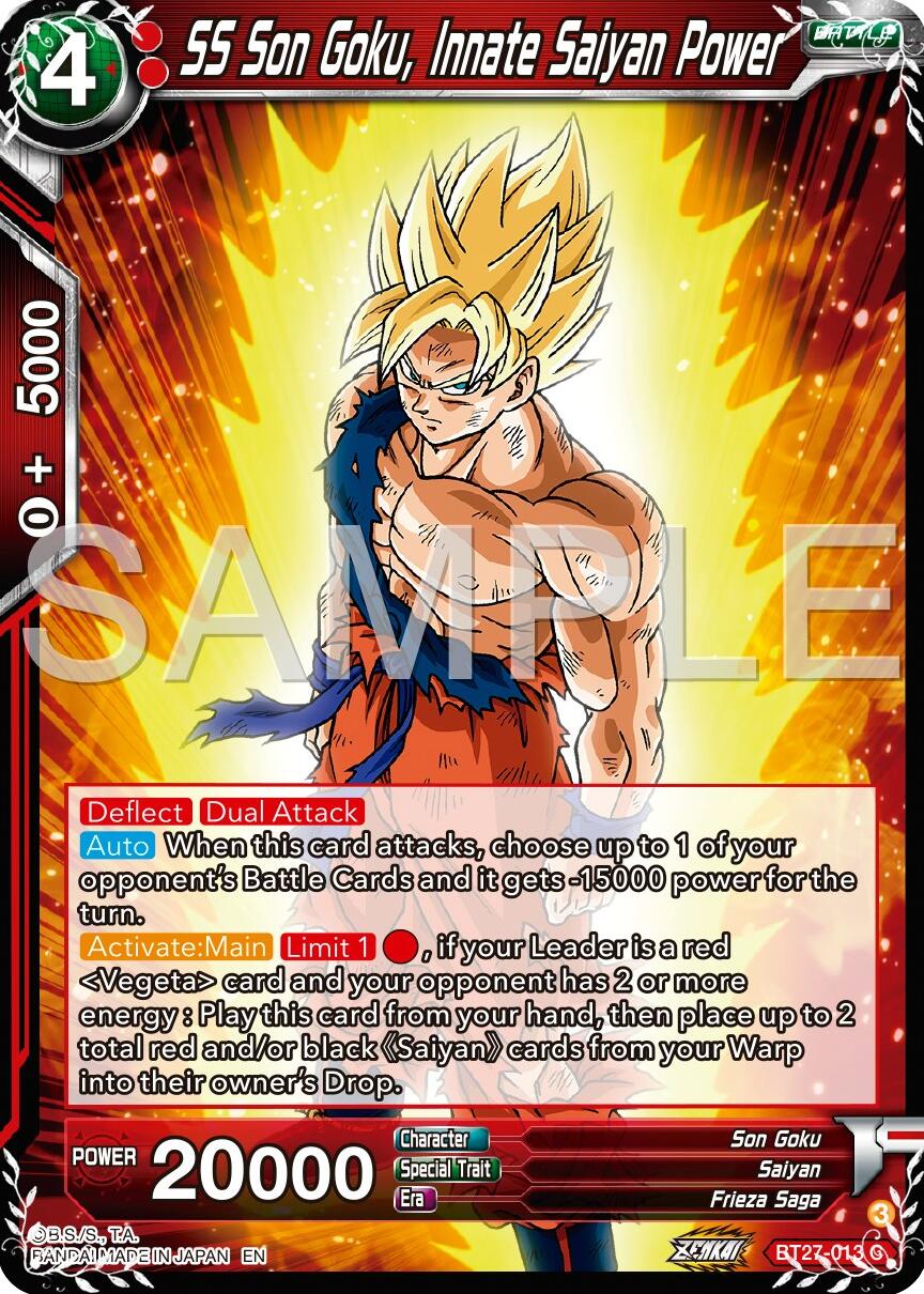 SS Son Goku, Innate Saiyan Power (BT27-013) [History of Z] | Enigma On Main