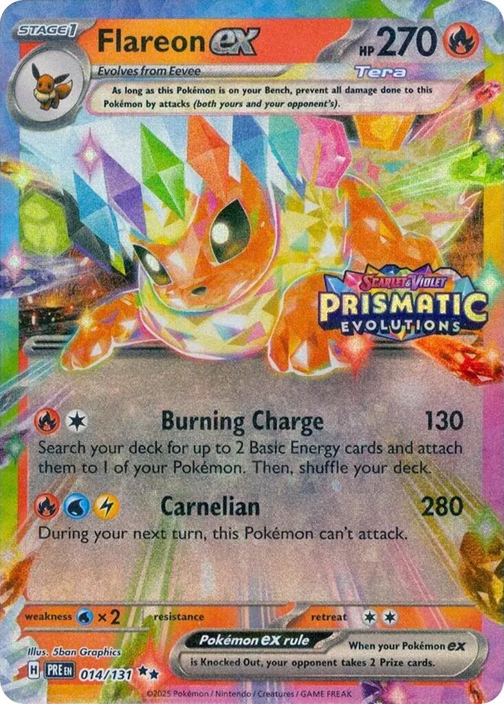 Flareon ex (014/131) (Prismatic Evolutions Stamp) [Scarlet & Violet: Prismatic Evolutions] | Enigma On Main