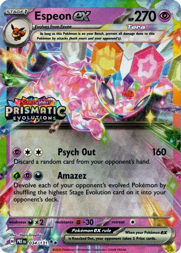 Espeon ex (034/131) (Prismatic Evolutions Stamp) [Scarlet & Violet: Prismatic Evolutions] | Enigma On Main
