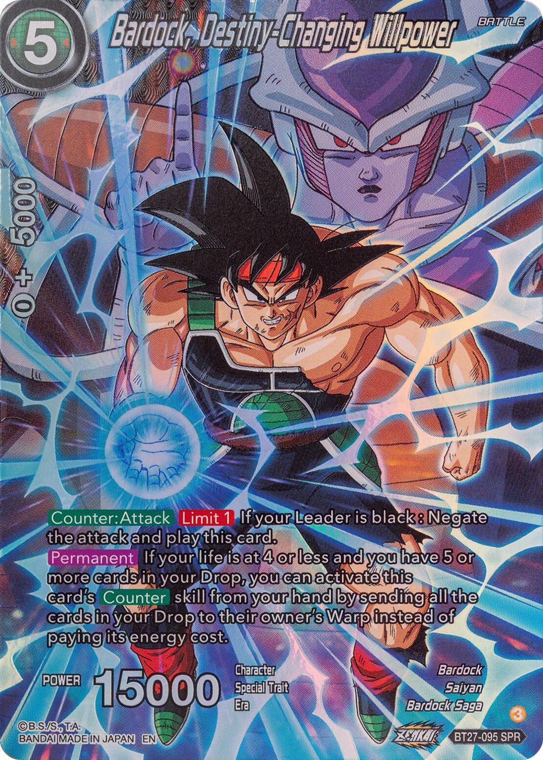 Bardock, Destiny-Changing Willpower (SPR) (BT27-095) [History of Z] | Enigma On Main