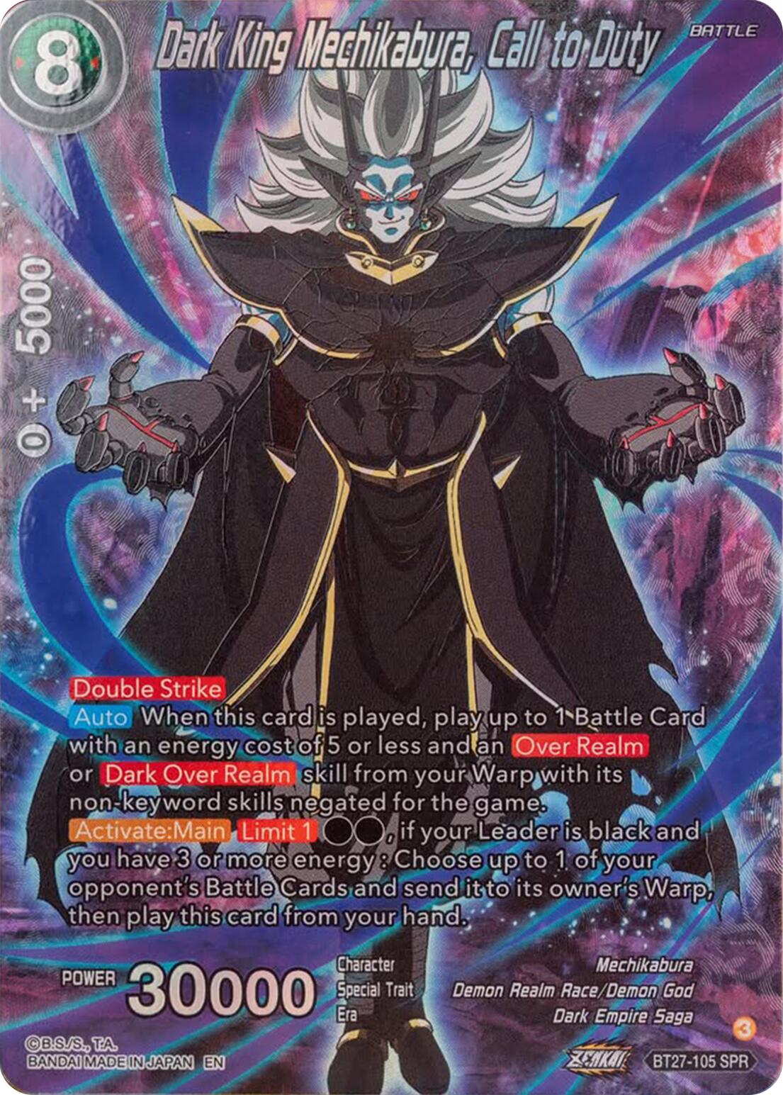 Dark King Mechikabura, Call to Duty (SPR) (BT27-105) [History of Z] | Enigma On Main