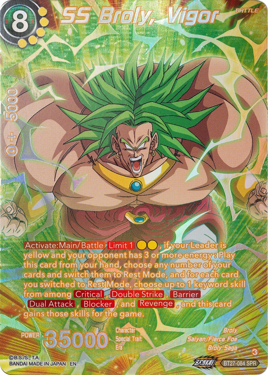 SS Broly, Vigor (SPR) (BT27-064) [History of Z] | Enigma On Main