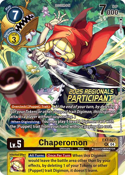 Chaperomon [EX7-027] (2025 Regionals Participant) [Digimon LIBERATOR Promos] | Enigma On Main
