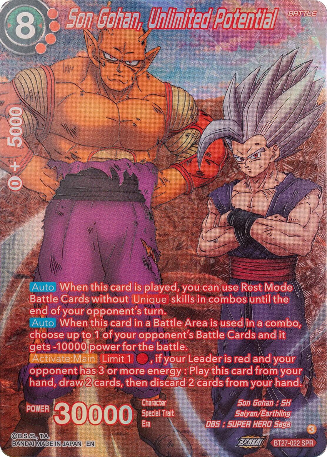 Son Gohan, Unlimited Potential (SPR) (BT27-022) [History of Z] | Enigma On Main