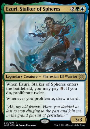 Ezuri, Stalker of Spheres (Promo Pack) [Phyrexia: All Will Be One Promos] | Enigma On Main