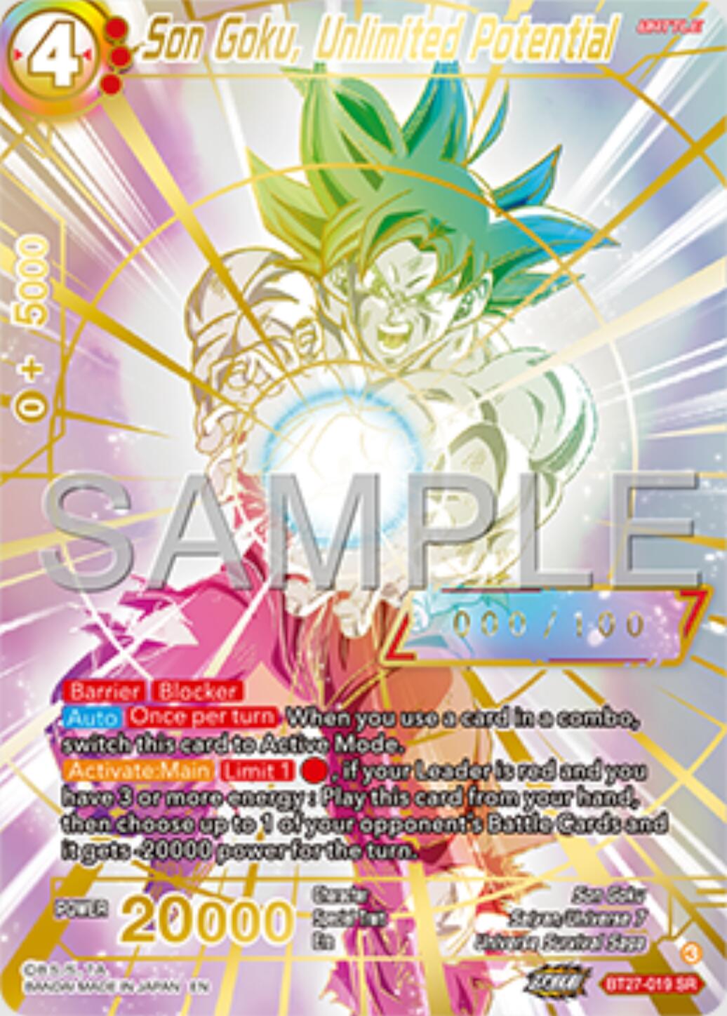 Son Goku, Unlimited Potential (Serial Numbered) (BT27-019) [History of Z] | Enigma On Main
