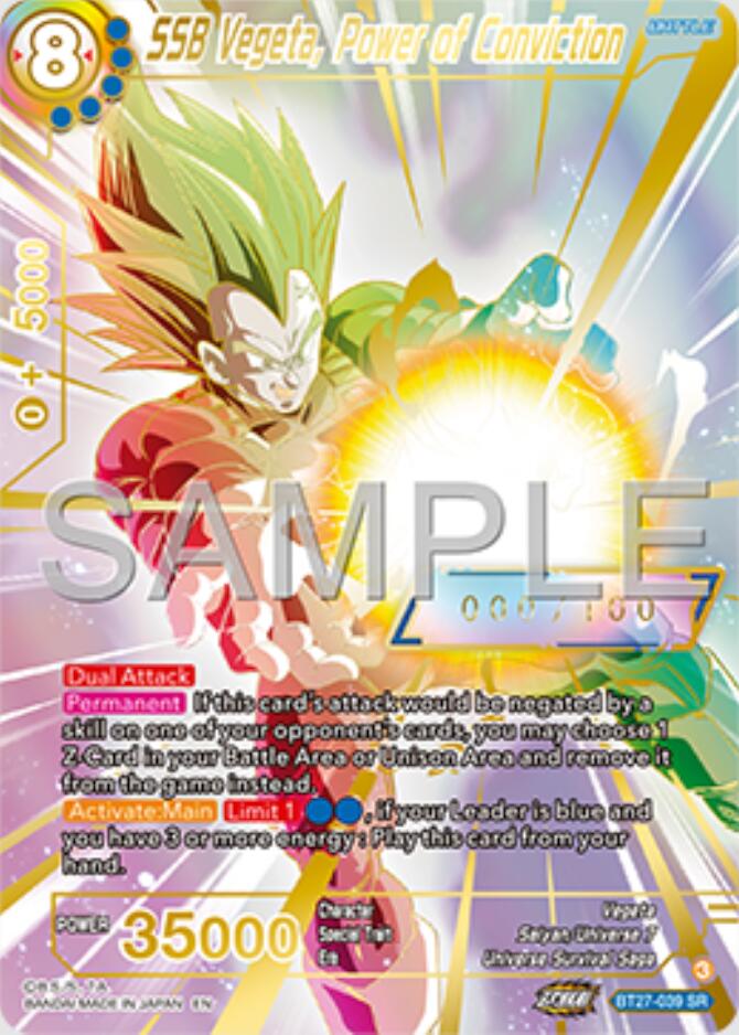 SSB Vegeta, Power of Conviction (Serial Numbered) (BT27-039) [History of Z] | Enigma On Main