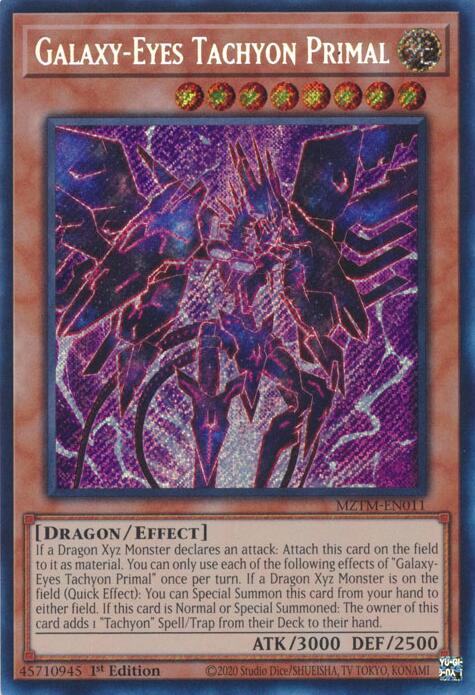 Galaxy-Eyes Tachyon Primal [MZTM-EN011] Secret Rare | Enigma On Main