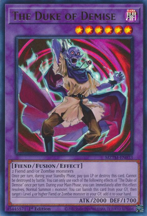 The Duke of Demise [MZTM-EN033] Ultra Rare | Enigma On Main