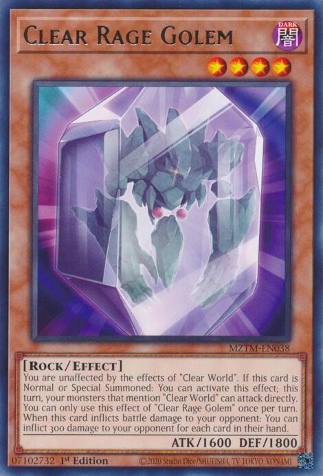 Clear Rage Golem [MZTM-EN038] Rare | Enigma On Main